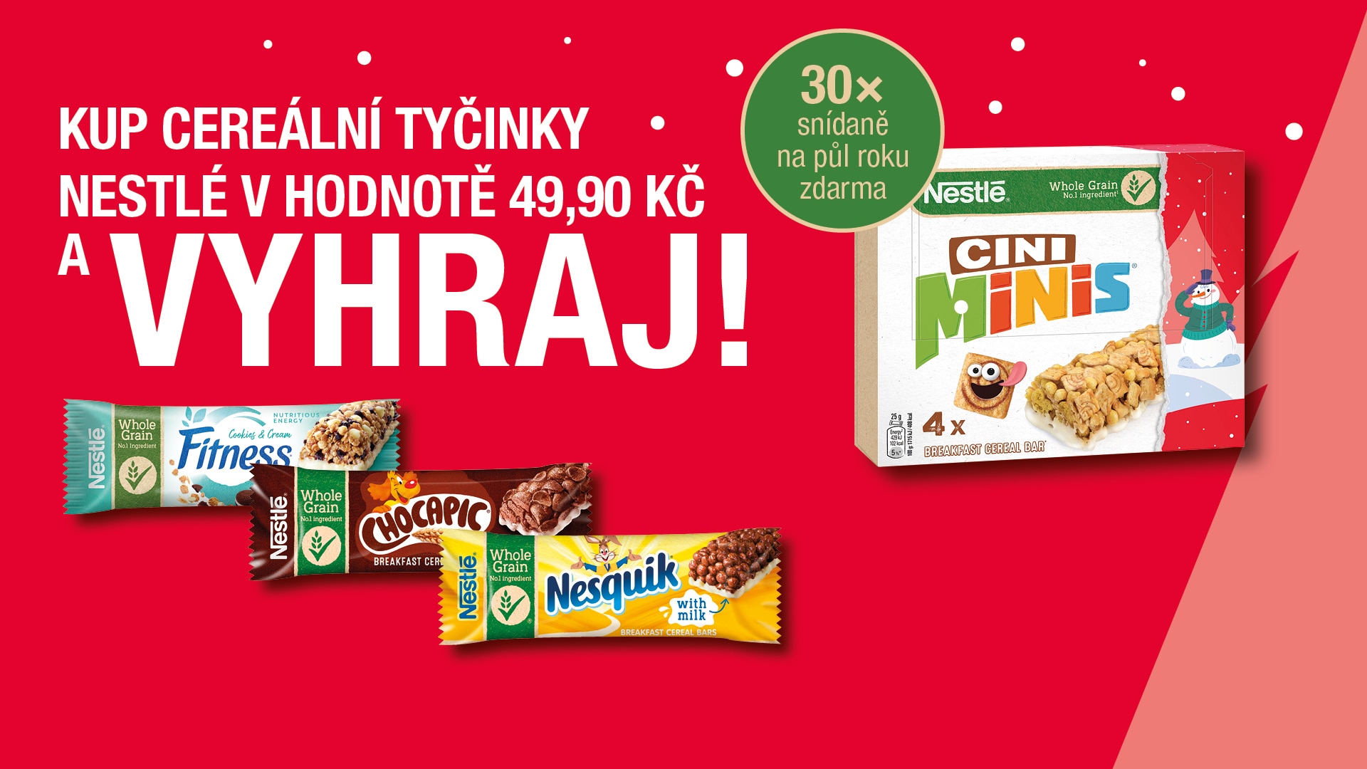 Kup cereální tyčinky v hodnotě 49,90 Kč a VYHRAJ!