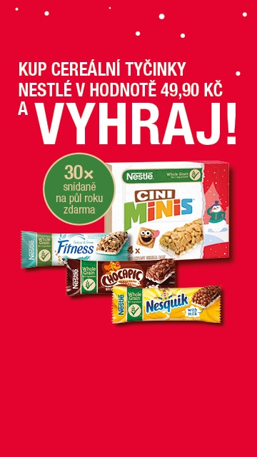 Kup cereální tyčinky v hodnotě 49,90 Kč a VYHRAJ!