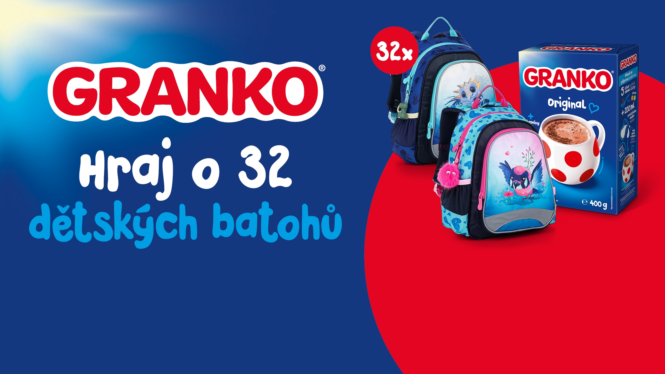 Globus - Granko soutěž o 32 dětských batohů.