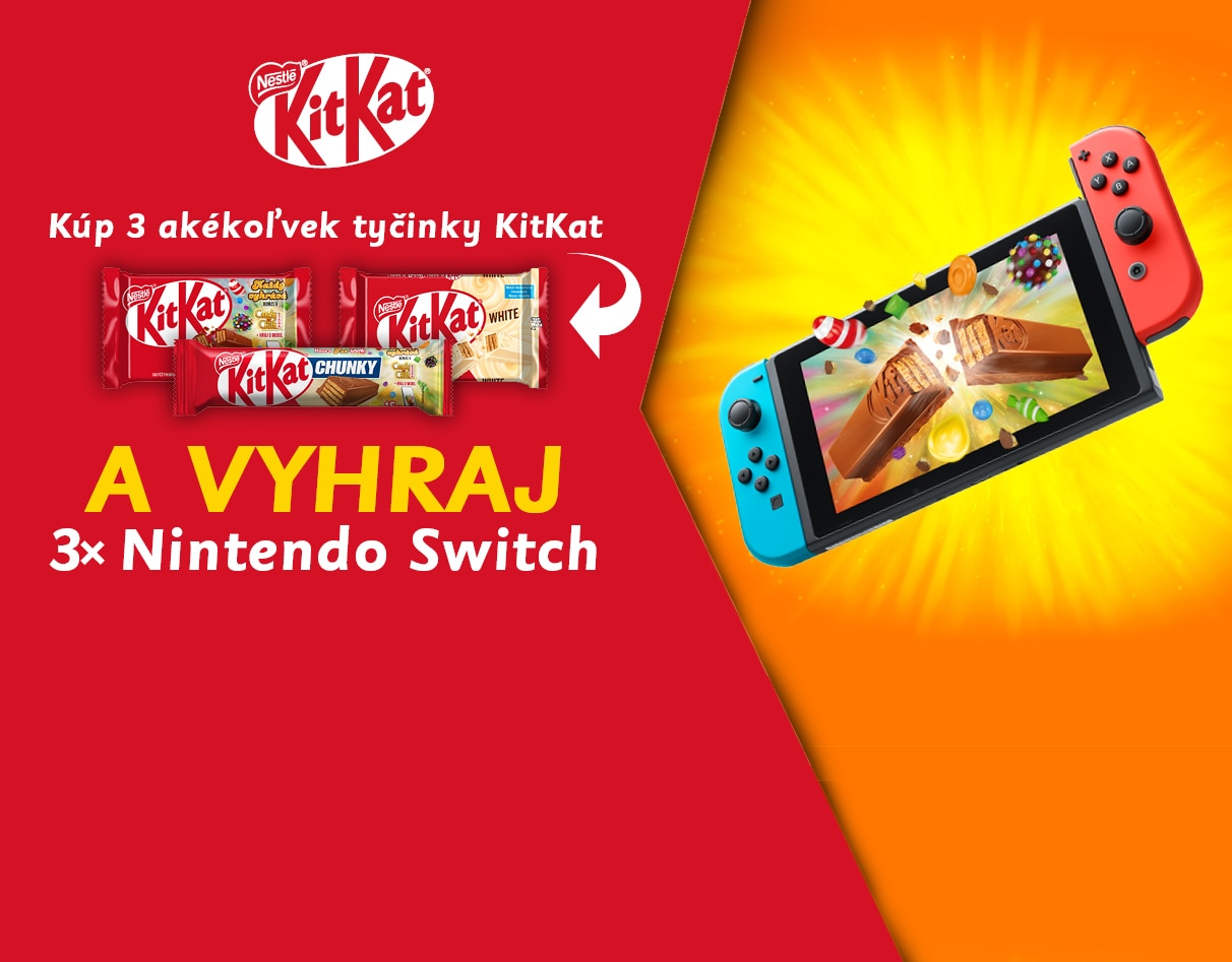 Vyhraj s KitKat Nintendo Switch!